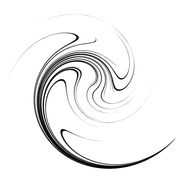 Élément Conception Spirale Illustration Vectorielle Lignes Radiales Tournantes — Image vectorielle