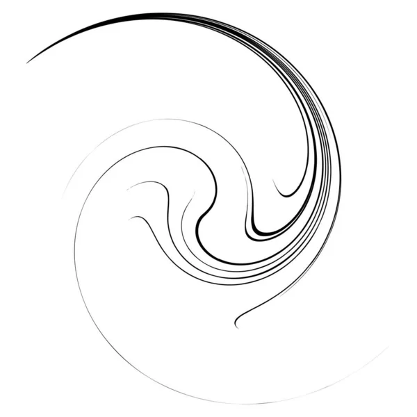 Spiralny Element Projektu Obracające Się Linie Promieniowe Wektor Ilustracja — Wektor stockowy