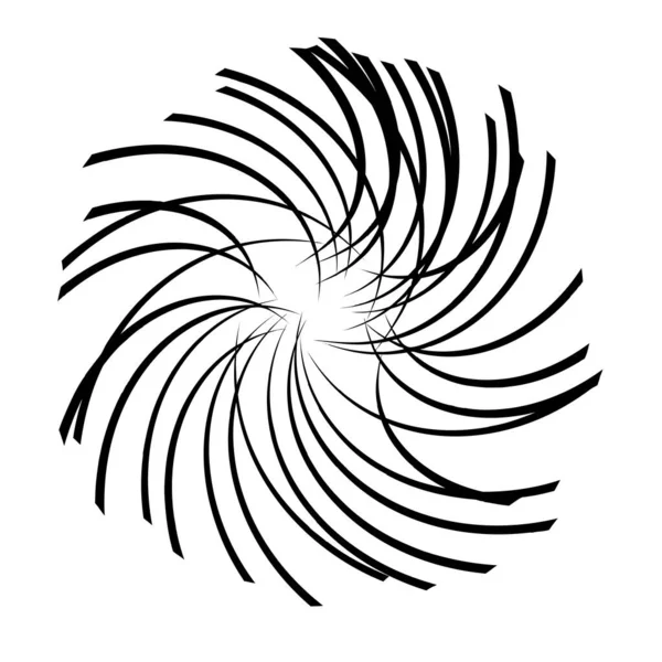 Spirálový Konstrukční Prvek Vektorová Ilustrace Rotujících Radiálních Čar — Stockový vektor