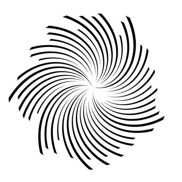 スパイラルデザイン要素 放射状線ベクトル図の回転 — ストックベクタ