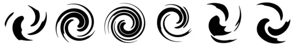 Spiral Swirl Twirl Whorl Vector Element Set — Stock Vector