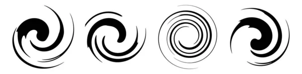 Spirale Wirbel Wirbel Quirl Vektor Element Set Von — Stockvektor
