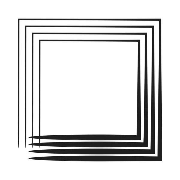 Konzentrische Quadratische Elemente Quadrat Mit Gezeichneten Linien Vektor Illustration Element — Stockvektor