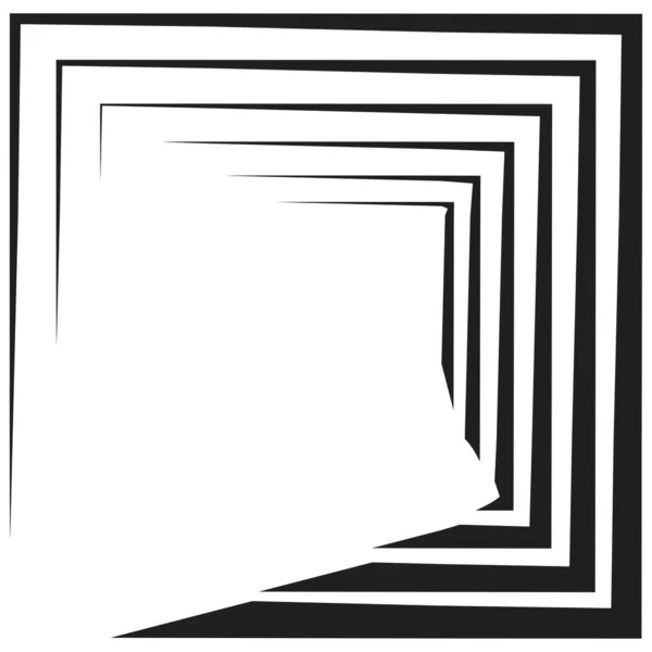 同心円の正方形の要素 線で描かれた正方形のベクトルイラスト要素ストックベクトルイラスト — ストックベクタ
