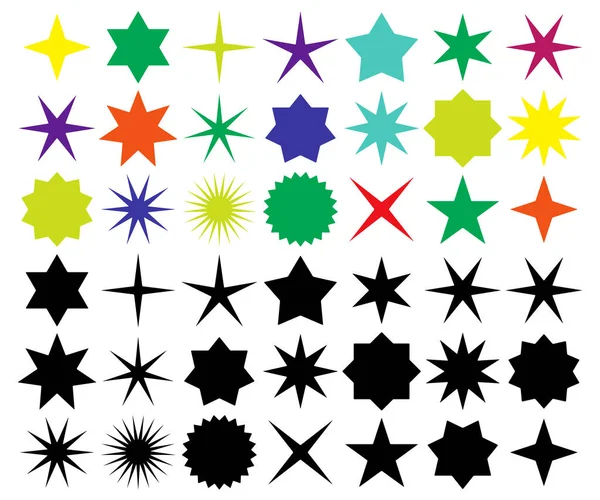 Star Starburst Sunburst Graphic Icon Series Stock Vector Illustration — Stock Vector