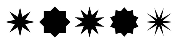 Зірка Зірковий Спалах Сонячний Спалах Серія Іконок Стокова Векторна Ілюстрація — стоковий вектор