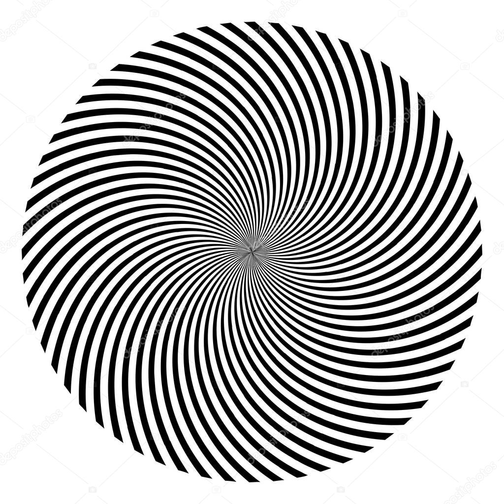 Spiral design element. Rotating radial lines vector illustration