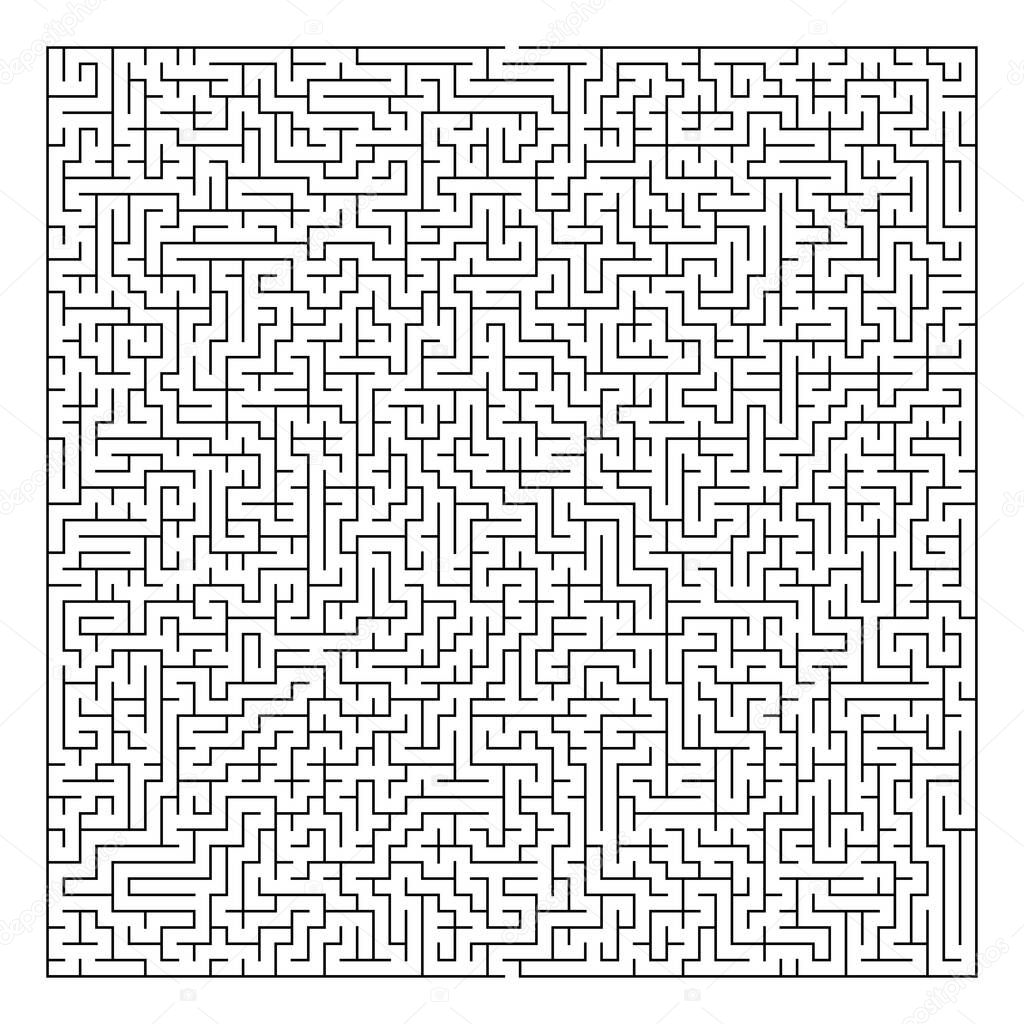 Maze, labyrinth puzzle game. Riddle, brain-teaser game concept (solvable)