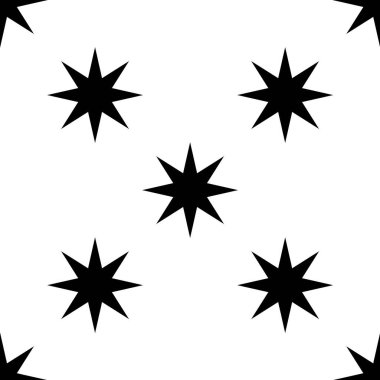 Tekrarlanabilir dikişsiz yıldızlar, yıldızlar şekil deseni, vektör illüstrasyon arka planı