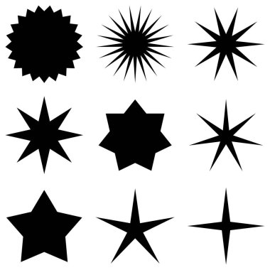 Yıldızlar vektör illüstrasyonunu ayarlar, Clip sanatı 