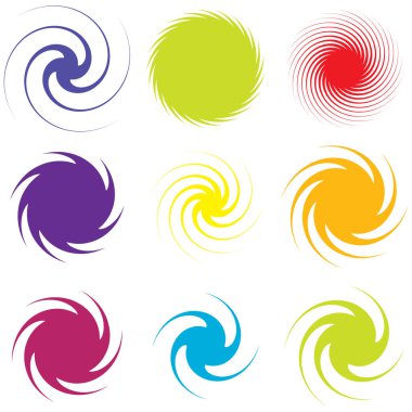 girdap ya da dönme, element şekil vektör illüstrasyonunu döndürme