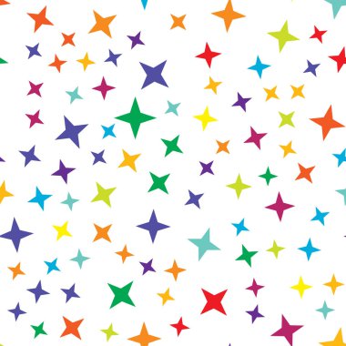 Rastgele yıldız şekilleri, arka plan. Kusursuz bir şekilde tekrarlanabilir.