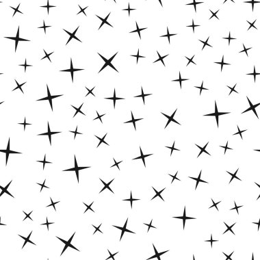 Rastgele yıldız şekilleri, arka plan. Kusursuz bir şekilde tekrarlanabilir.
