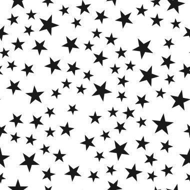 Rastgele yıldız şekilleri, arka plan. Kusursuz bir şekilde tekrarlanabilir.