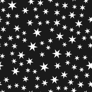 Rastgele yıldız şekilleri, arka plan. Kusursuz bir şekilde tekrarlanabilir.