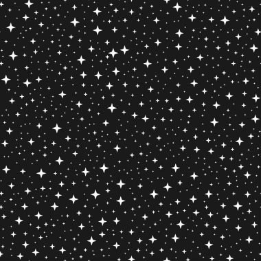 Rastgele yıldız şekilleri, arka plan. Kusursuz bir şekilde tekrarlanabilir.