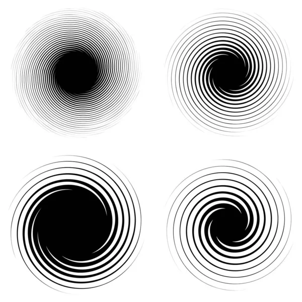 辐射涡旋或涡旋 涡旋元件形状矢量图解 — 图库矢量图片