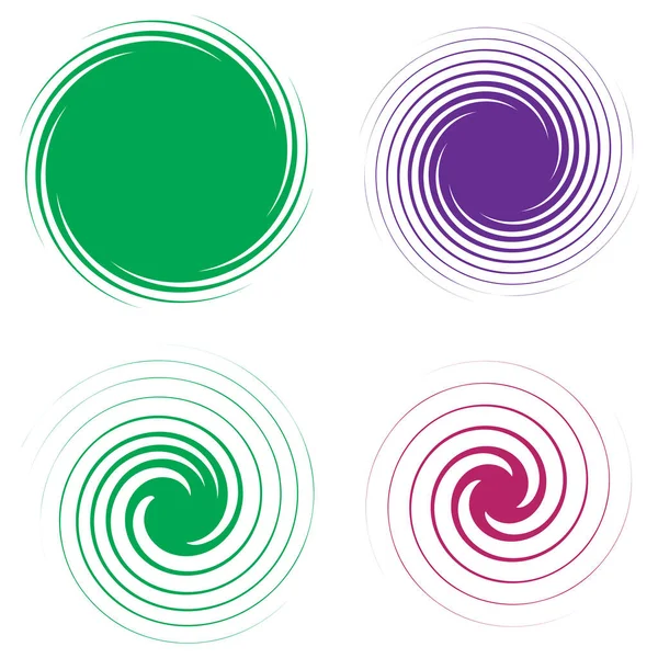 Vortice Irradiante Vortice Elemento Rotante Forma Vettoriale Illustrazione — Vettoriale Stock