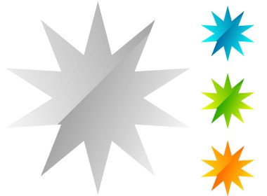 Yıldız, yıldız patlaması, güneş patlaması grafiği. Starlet simge serisi Stok vektör çizimi