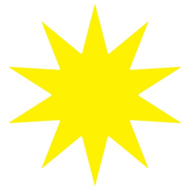 Yıldız, yıldız patlaması, güneş patlaması grafiği. Starlet simge serisi Stok vektör çizimi