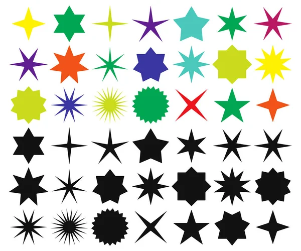 Star Starburst Sunburst Grafiskt Starlet Ikon Serie Stockvektor Illustration — Stock vektor