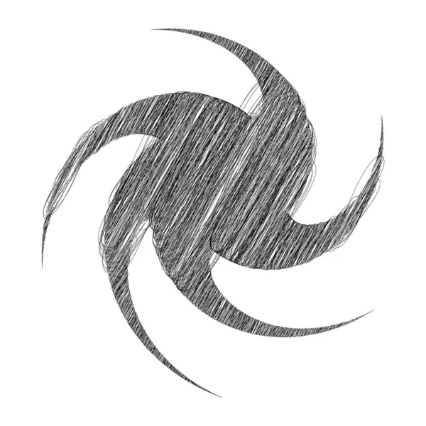 Спіральний Вихровий Вихровий Елемент Дизайну Ескізом Візерунком Писаря — стоковий вектор