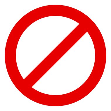 Yasaklama işareti simgesi. Giriş yok, giriş yok, imza atmayın 