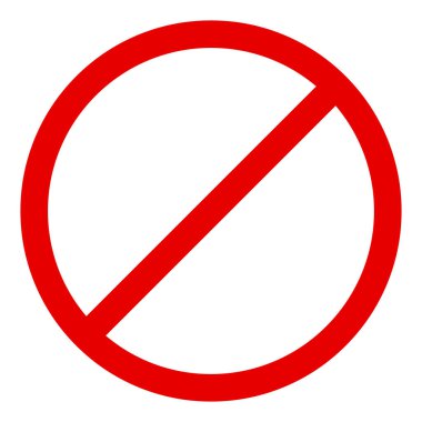 Yasaklama işareti simgesi. Giriş yok, giriş yok, imza atmayın 