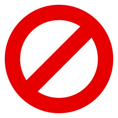 Yasaklama işareti simgesi. Giriş yok, giriş yok, imza atmayın 