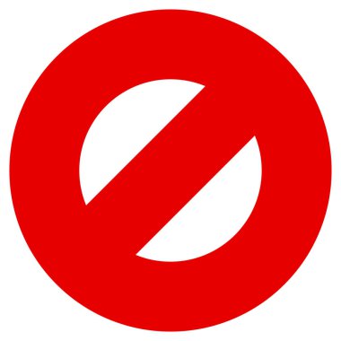 Yasaklama işareti simgesi. Giriş yok, giriş yok, imza atmayın 