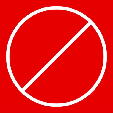 Yasaklama işareti simgesi. Giriş yok, giriş yok, imza atmayın 