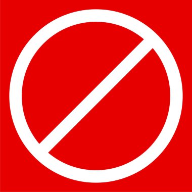 Yasaklama işareti simgesi. Giriş yok, giriş yok, imza atmayın 