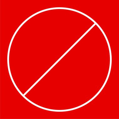 Yasaklama işareti simgesi. Giriş yok, giriş yok, imza atmayın 