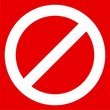 Yasaklama işareti simgesi. Giriş yok, giriş yok, imza atmayın 