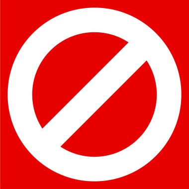 Yasaklama işareti simgesi. Giriş yok, giriş yok, imza atmayın 