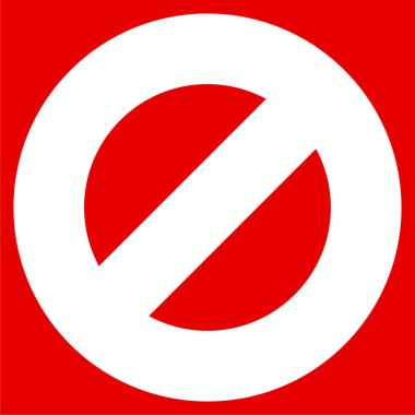 Yasaklama işareti simgesi. Giriş yok, giriş yok, imza atmayın 