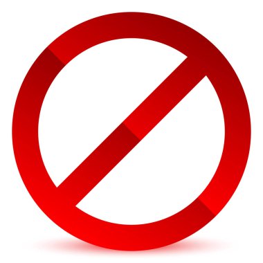 Yasaklama işareti simgesi. Giriş yok, giriş yok, imza atmayın 