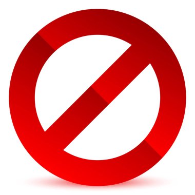 Yasaklama işareti simgesi. Giriş yok, giriş yok, imza atmayın 