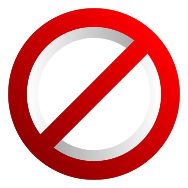 Yasaklama işareti simgesi. Giriş yok, giriş yok, imza atmayın 