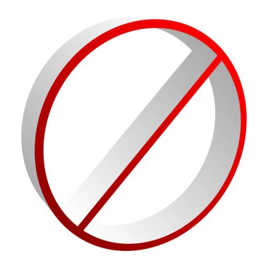 Yasaklama işareti simgesi. Giriş yok, giriş yok, imza atmayın 