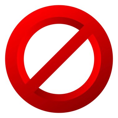 Yasaklama işareti simgesi. Giriş yok, giriş yok, imza atmayın 