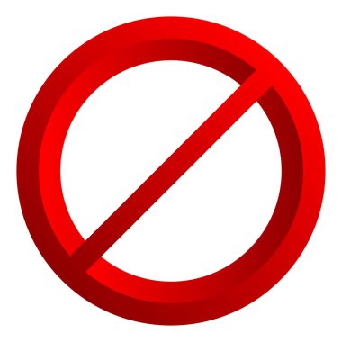 Yasaklama işareti simgesi. Giriş yok, giriş yok, imza atmayın 