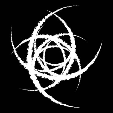 Sert, dokulu, çirkin sembol, ikon. Rastgele kesişen dokulu çizgiler, kaşındırıcı, yarım yamalak bir etkiyle oluşmuş. Taslak çizgileri şekilsel olmayan vektör tasarımı