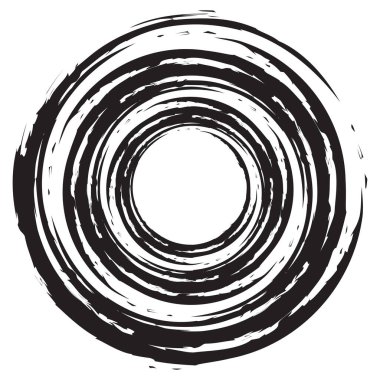 Inkblot, stain grungy, grunge circle. Smudge, smear effect watercolor sketchy circle. Textured paint, ink, dye stain circular element. Blotch, blob shape. Concentric circles