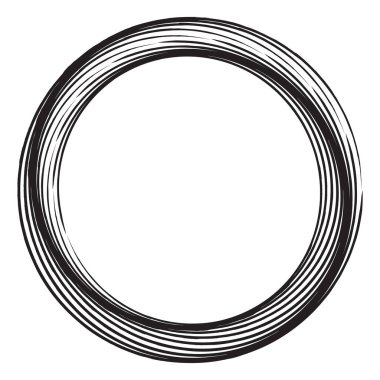 Inkblot, stain grungy, grunge circle. Smudge, smear effect watercolor sketchy circle. Textured paint, ink, dye stain circular element. Blotch, blob shape. Concentric circles