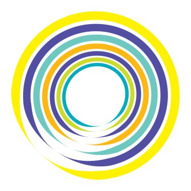 Radial, concentric circles, rings. Spiral, swirl, twirl element. Volute, helix, ripple effect shape