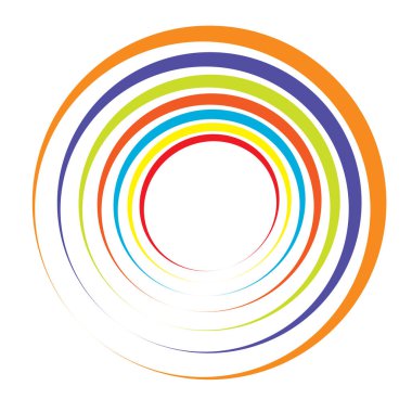 Radial, concentric circles, rings. Spiral, swirl, twirl element. Volute, helix, ripple effect shape