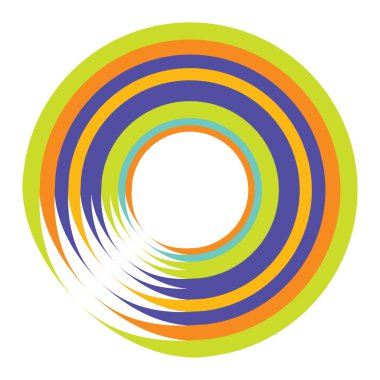 Radial, concentric circles, rings. Spiral, swirl, twirl element. Volute, helix, ripple effect shape