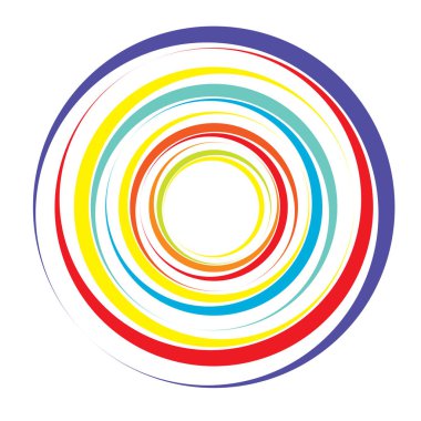 Radial, concentric circles, rings. Spiral, swirl, twirl element. Volute, helix, ripple effect shape