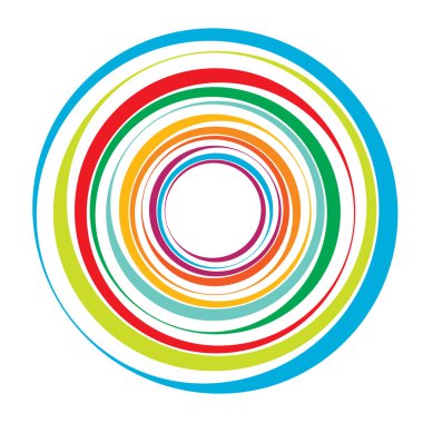 Radial, concentric circles, rings. Spiral, swirl, twirl element. Volute, helix, ripple effect shape